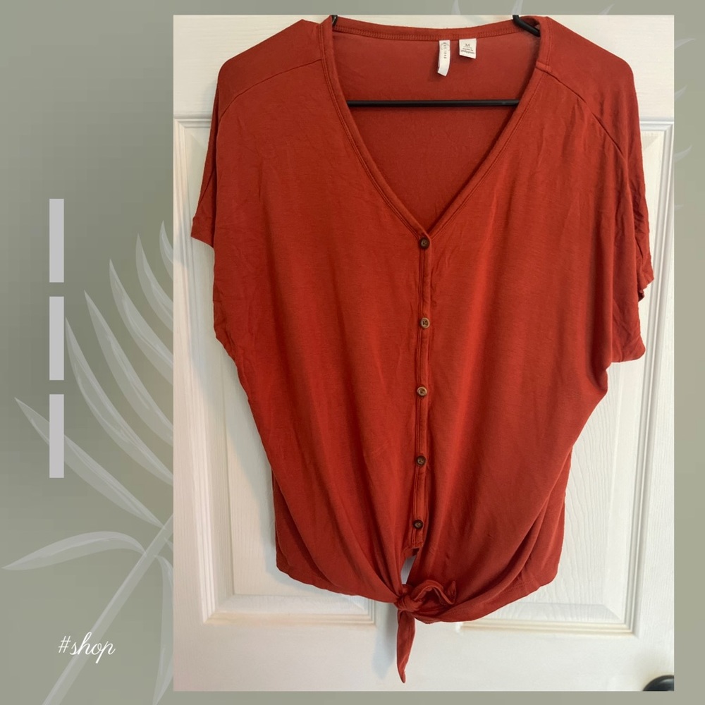 Women’s medium orange button down blouse